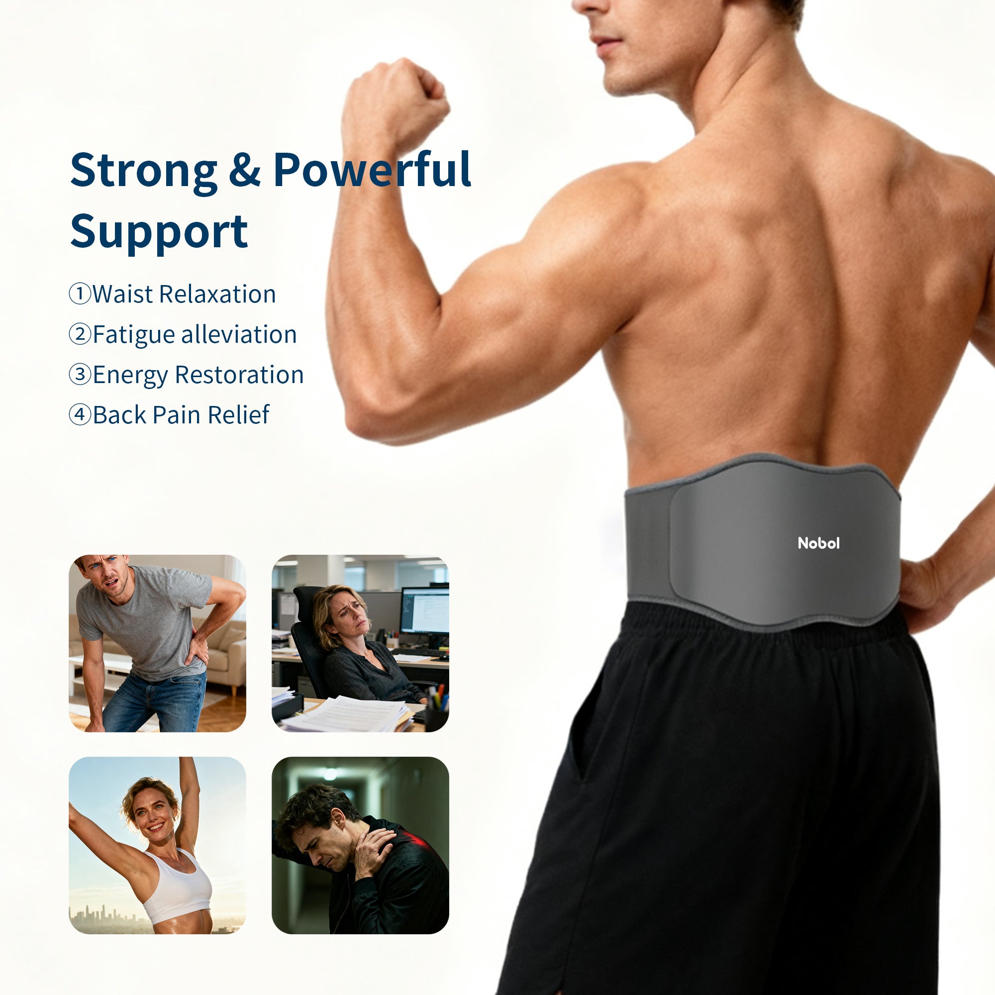 Nobol PhysioBelt Medical Grade Lumbar Support Back Brace Belt